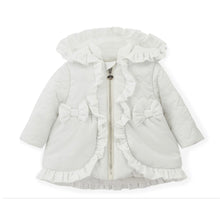 Load image into Gallery viewer, Little A AW25 Heart Embroidery Puff Hooded Jacket Kaia 301 Snow White