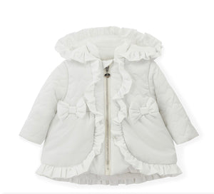 Little A AW25 Heart Embroidery Puff Hooded Jacket Kaia 301 Snow White