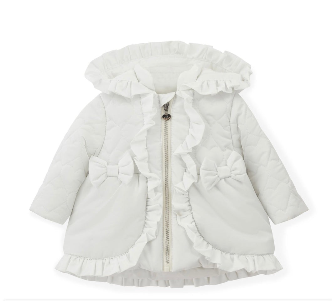 Little A AW25 Heart Embroidery Puff Hooded Jacket Kaia 301 Snow White