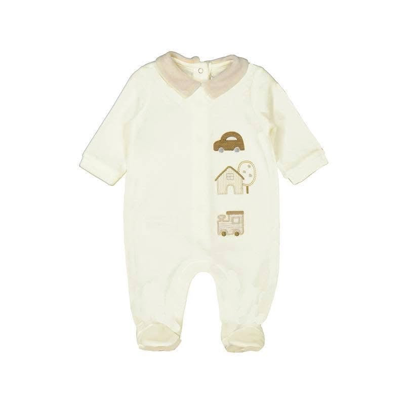 Mayoral AW25 Velour Onesie Natural 2716 Boy
