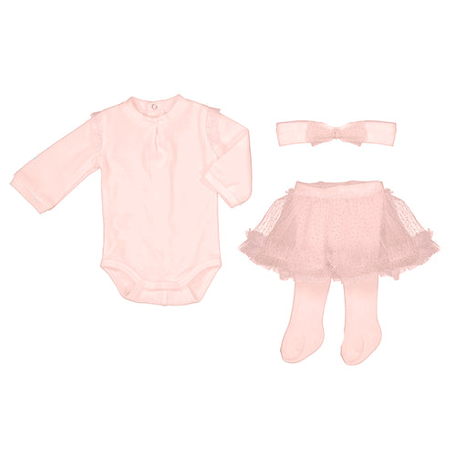 Mayoral AW24 Newborn Collection Tutu Skirt Set Baby Rose 2814