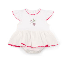 Load image into Gallery viewer, Little A SS26 Peggy 209 Cherry RomperBright White
