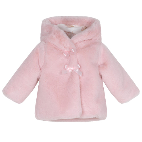 Little A AW24 Gabriella Faux Fur Hooded Jacket 304 Baby Pink