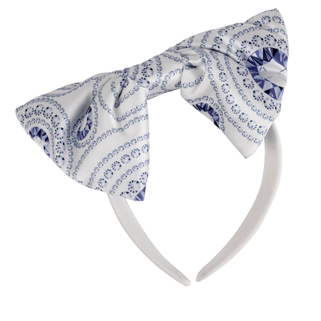 ADee AW24 AOP Bow Headband 937 Snow White Rosalie