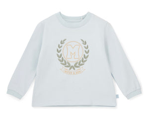 Mitch & Son AW25 Crest Embroidery Long Sleeve Top 415 Jonah  Blue