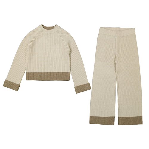 Mayoral AW24 Knit Legging Set Stone 7554 Junior Girl