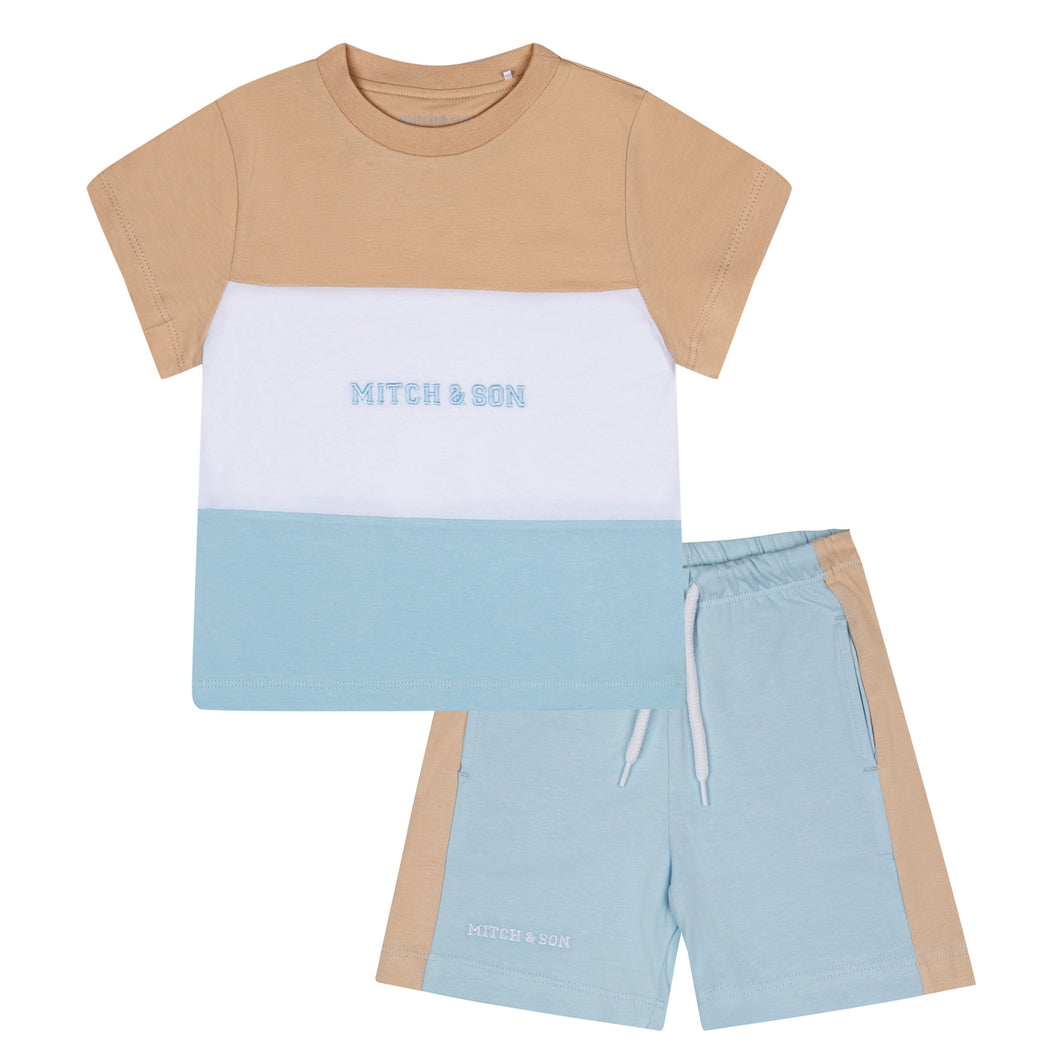 Mitch & Son SS24 Cut and sew logo soft set Toby 109 Sky Blue