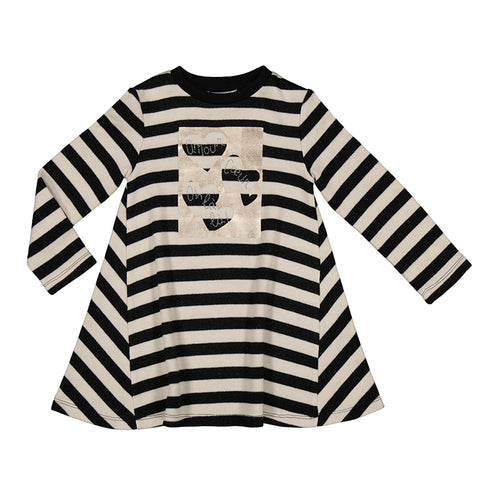 Mayoral AW24 Black Stripes Dress 4929 Mini Girl