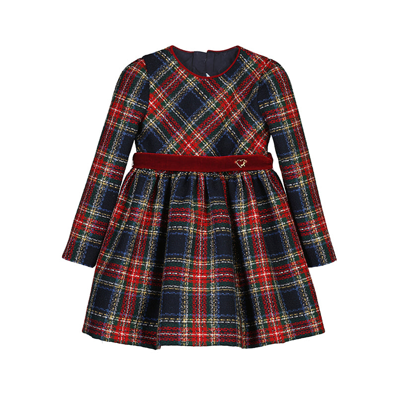 Mayoral AW24 Plaid Navy Dress 4911 Mini Girl