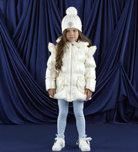 Load image into Gallery viewer, ADee AW25 Padded Jacket with Frill Heart Pockets Liliana Snow White 201