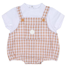 Load image into Gallery viewer, Mini Mitch &amp; Son SS24 Check romper Sloan 007 Sand