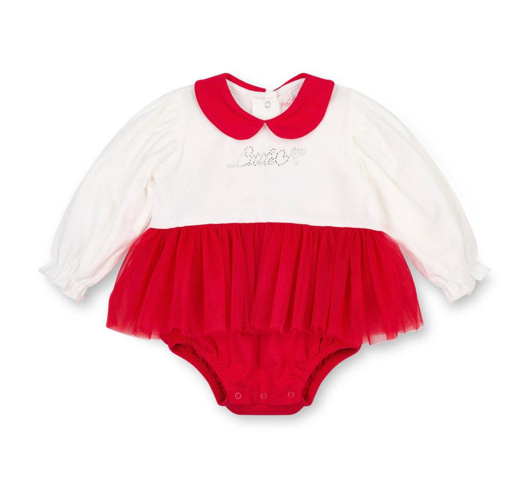 Little A AW25 Tulle Romper 411 Kimberly Red