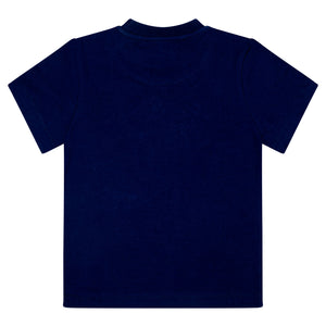 Mitch & Son Junior SS24 Rubber logo t-shirt 314 Wayne Blue Navy