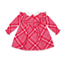 Load image into Gallery viewer, Little A AW25 Check Dress with Peter Pan Collar 407 Red Kylie