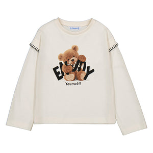 Mayoral AW25 Long Sleeved T-Shirt Bear 4012 Macchiato