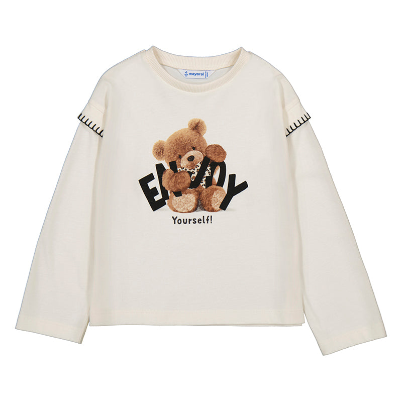 Mayoral AW25 Long Sleeved T-Shirt Bear 4012 Macchiato