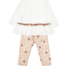 Load image into Gallery viewer, Monnalisa AW26 - Monnalisa Bebe Girls Rose Leopard Legging Set X 2 - Ivory Pink