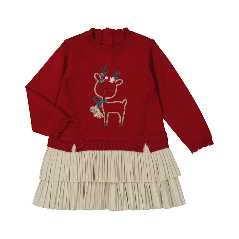 Mayoral AW24 Dress 2911 Cherry  Baby Girl