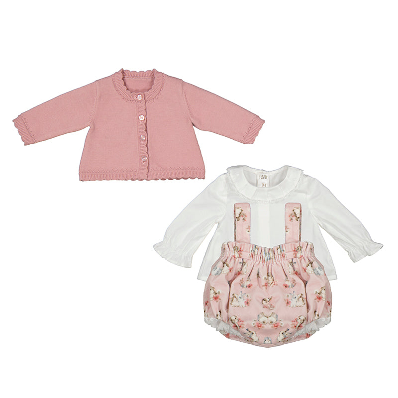 Mayoral AW24 Newborn Collection Short & Jacket Set Blush 2245