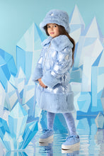 Load image into Gallery viewer, ADee AW24 Metalic Jacket with Faux Fur Trim Sarah 201 Iced Blue