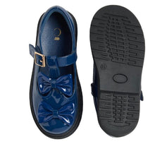 Load image into Gallery viewer, Caramelo AW25 Double Bow School Shoes 377102 Navy