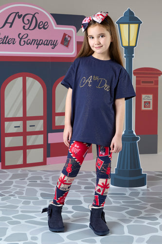 ADee AW24 Baggy tee Envelope Legging Set 519 Ria Dark Navy