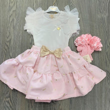 Load image into Gallery viewer, Caramelo Kids SS26 Girls Pink Occasion Tulle Frill Skirt Set 0122186