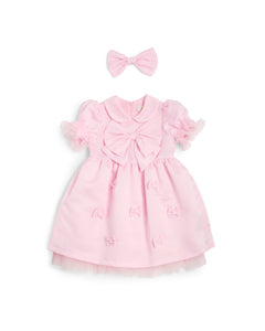 Caramelo Kids AW25 Bow Party Dress 0321243 Pink