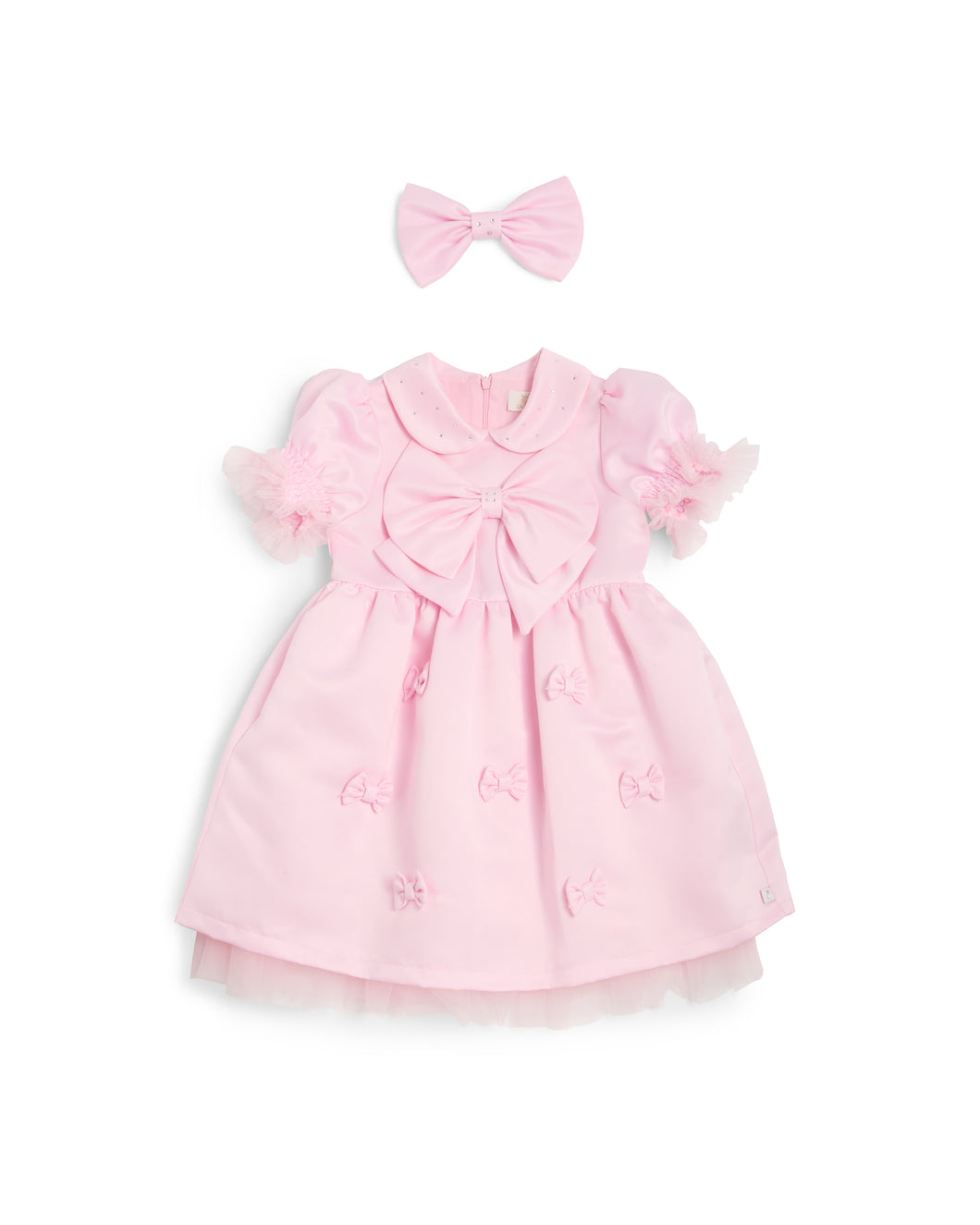 Caramelo Kids AW25 Bow Party Dress 0321243 Pink
