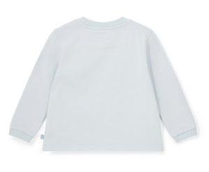 Mitch & Son AW25 Crest Embroidery Long Sleeve Top 415 Jonah  Blue