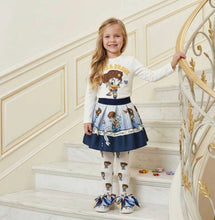 Load image into Gallery viewer, Monnalisa AW26  Girls Blue Daisy Duck Skirt Set