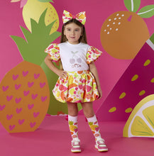 Load image into Gallery viewer, ADee SS26 Tia Tutti Frutti Print Skirt Set 523 Bright White