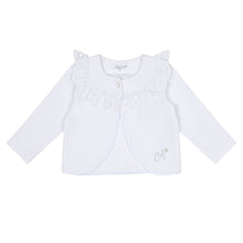 Load image into Gallery viewer, Little A SS24 Broderie Anglaise Cardy Bright White Jessica 103