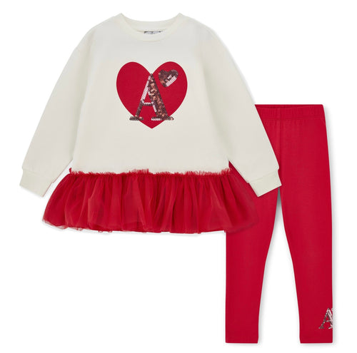 ADee AW25 Sweat Tulle Legging Set 504 Lucia Red