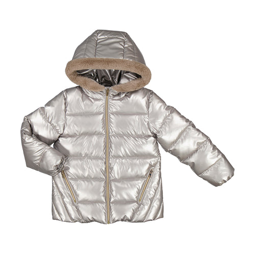 Mayoral AW24 White Gold Jacket Junior Girl 7483