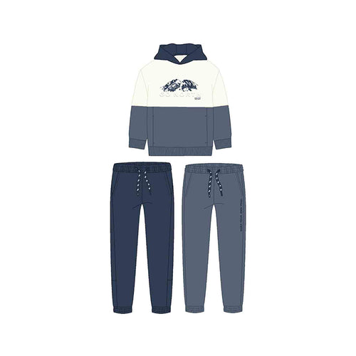 Mayoral AW25 Mini Boy Pullover 3 Piece Tracksuit Set 4804 Steel