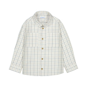 Mayoral AW25 Mini Boys Long Sleeved Checked shirt 4128