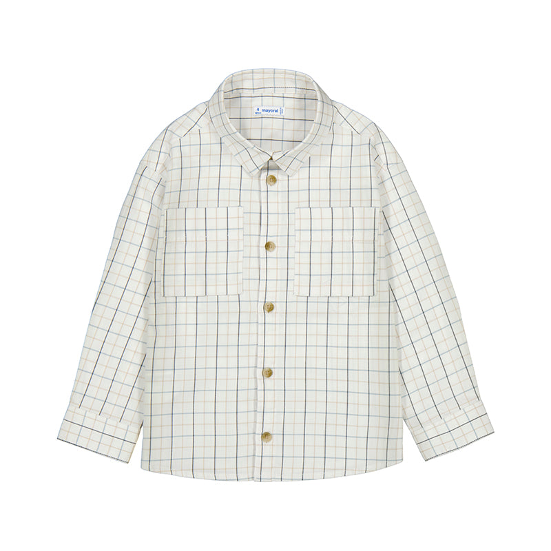 Mayoral AW25 Mini Boys Long Sleeved Checked shirt 4128