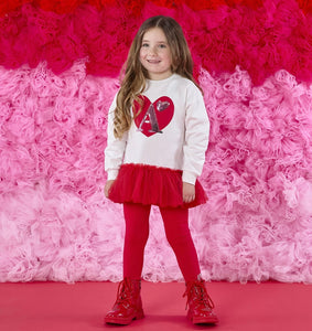 ADee AW25 Sweat Tulle Legging Set 504 Lucia Red