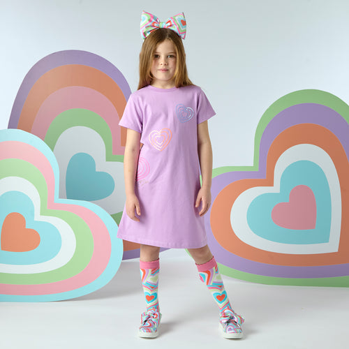 ADee SS25 Heart T-Shirt Dress Evangeline 713 Sweet Violet