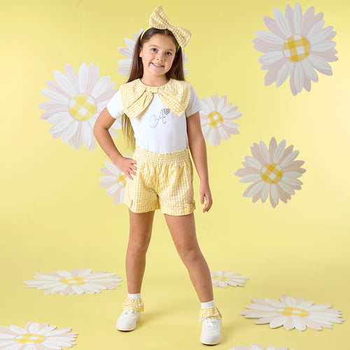 ADee SS25 Seersucker Shorts Set 516 Dixie Bright White