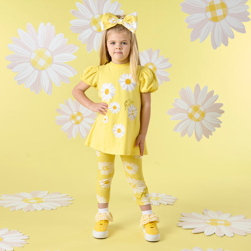 ADee SS25 Daisy Legging Set Delilah 510 Bright  White / Yellow