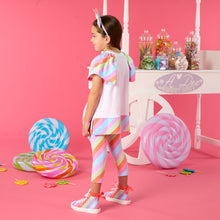 Load image into Gallery viewer, ADee SS25 521 Eva Stripe Lollipop Legging Set Bright White