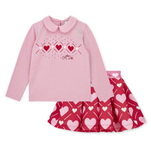Load image into Gallery viewer, ADee AW25 Heart Print Skirt Set 506 Lyla Peony Pink