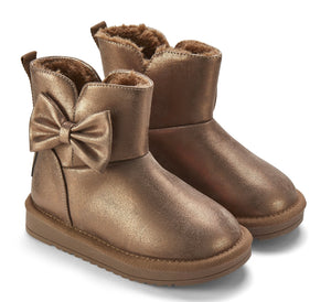 ADee AW25 FAUX Suede Boot with Bow Detail 104 CHOCOLATE