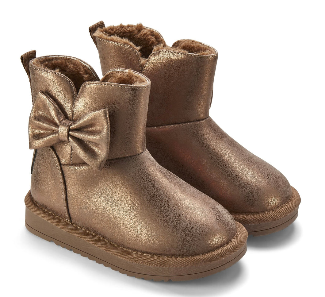 ADee AW25 FAUX Suede Boot with Bow Detail 104 CHOCOLATE