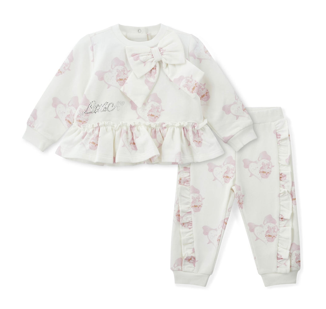 Little A AW25 Bow Frill Tracksuit 303 Jasmine Snow White