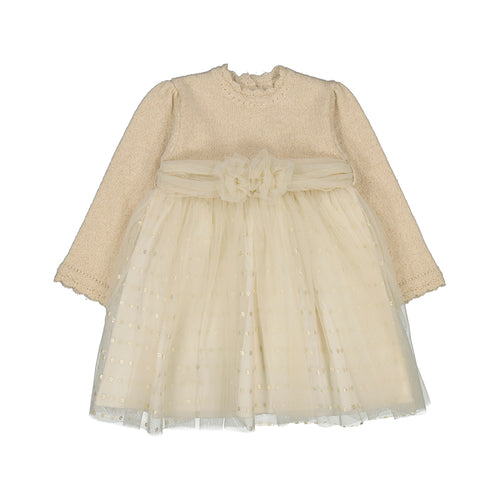 Mayoral AW24 Maza Dress 2909 Beige Baby Girl