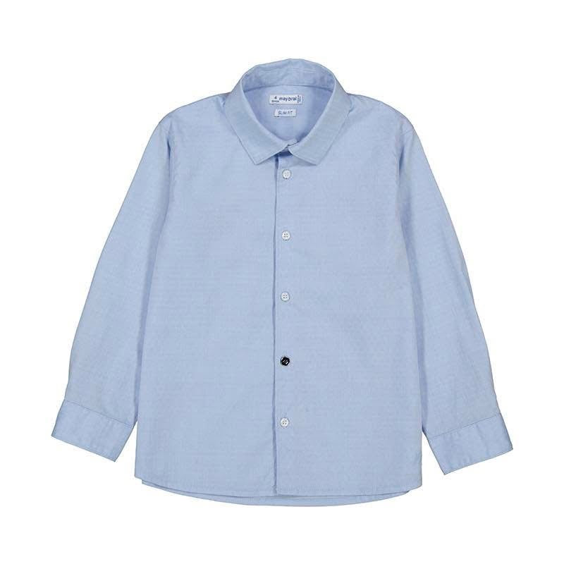 Mayoral AW25 Junior Basic Long Sleeved Shirt 874 Light Blue