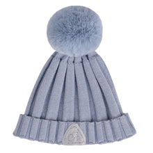 Load image into Gallery viewer, ADee AW24 Knitted Lurex Pom Pom Hat 908 Paola Iced Blue